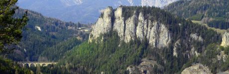 Austria, Semmering railway - oldest mountain railway of Europe and Unesco World Heritage site